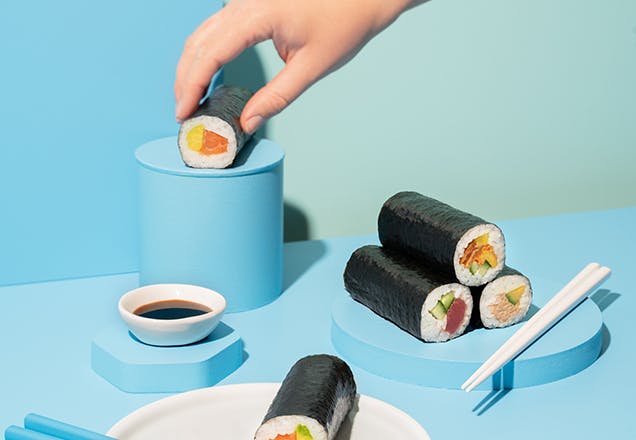 Image showing plates of sushi