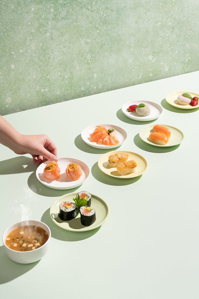 Image showing plates of sushi
